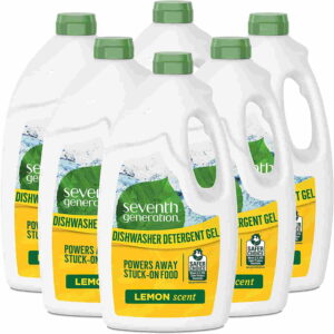 Seventh Generation Dishwasher Detergent Gel with Powerful Citric Acid, Lemon Scent, 42 oz (6 Pack)